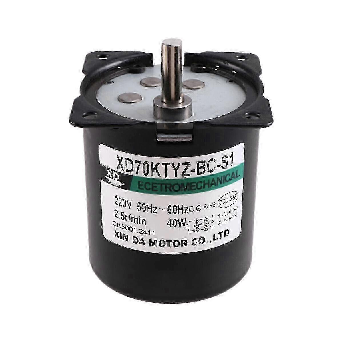 220V Synchronous Gear Motor 70KTYZ 2.5Rpm High Torque AC Motor for Automation Edition 0915