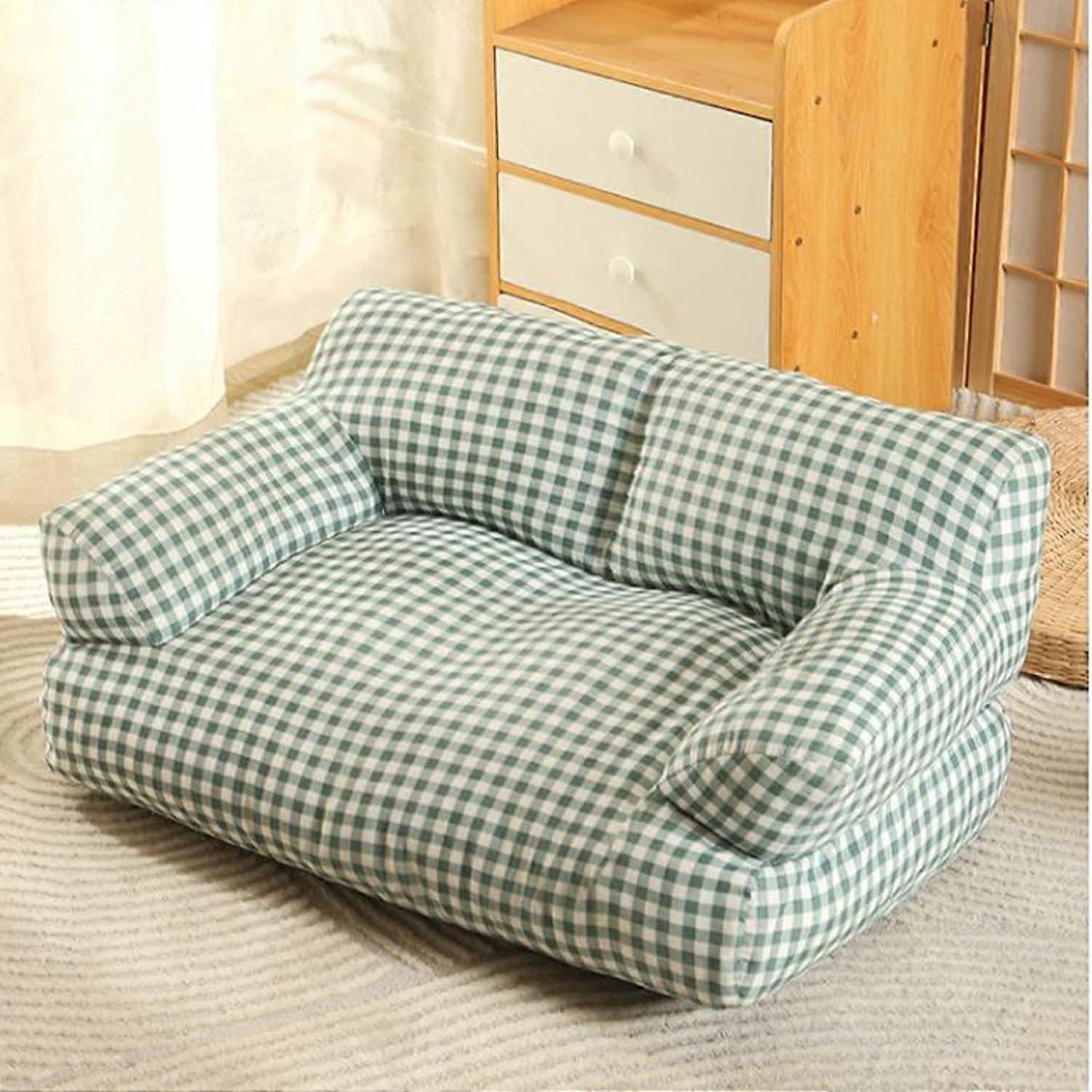 Soft Cat Couch Dog Sofa Bed With Armrest And Backrest, NonSlip Plush Calming Pad, 50x37 cm For Small Dogs And Cats