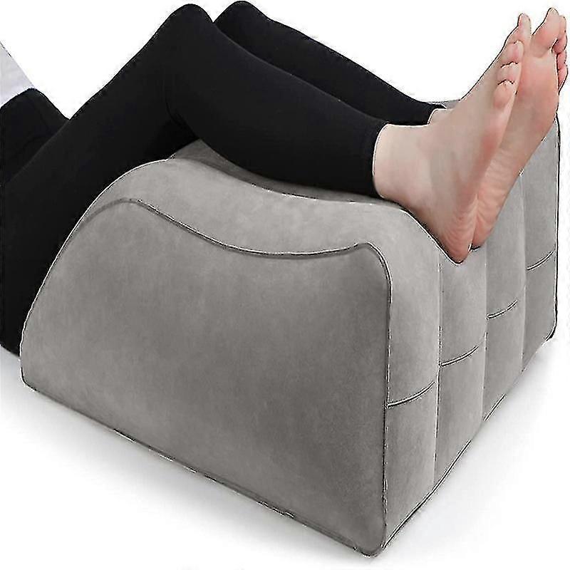 Wedge pillow for leg elevation, inflatable comfort pillow to improve circulation and sleeping posture