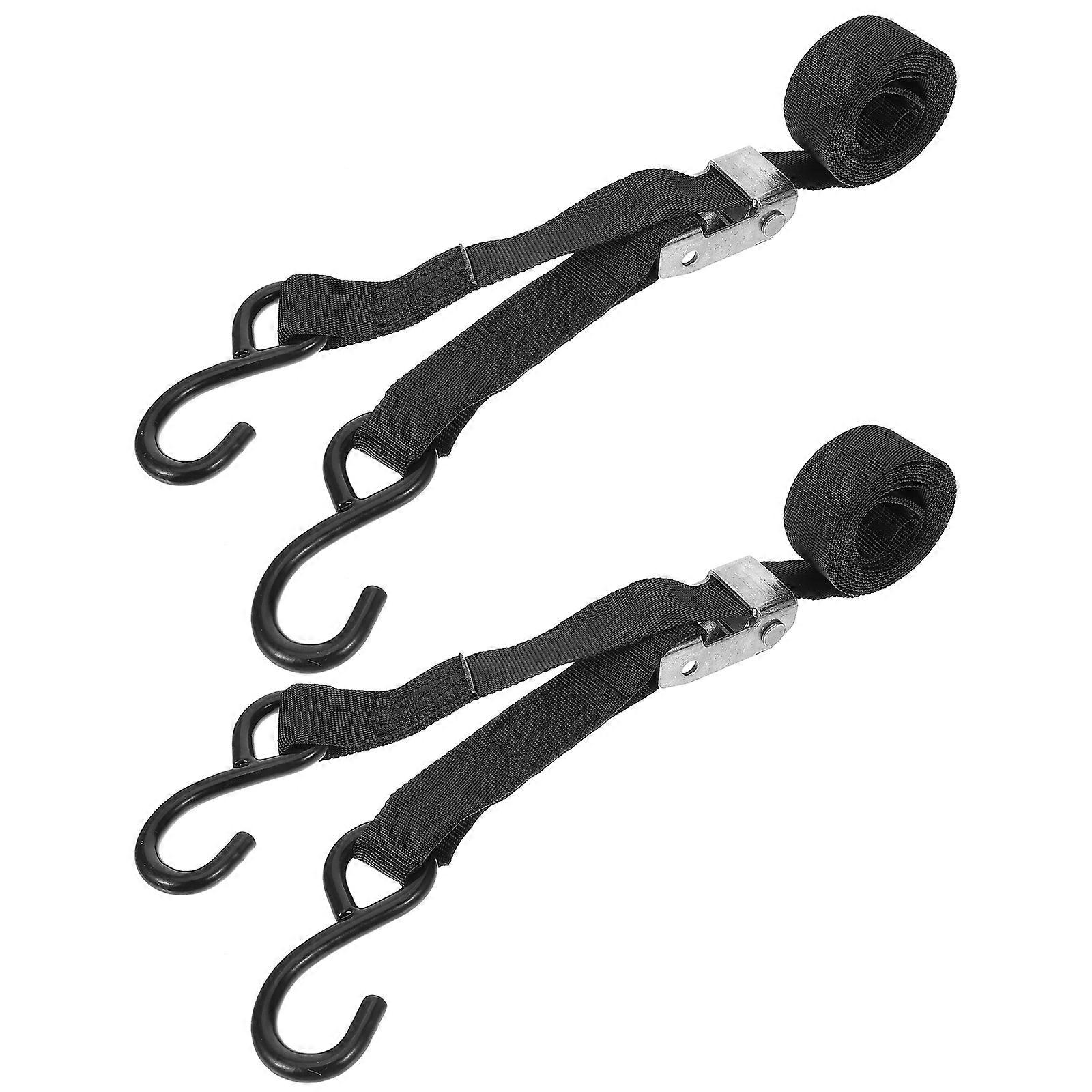 Scooter Binding Strap 2Pcs Black Polyester Motorcycle Travel Securing Electric Bikes