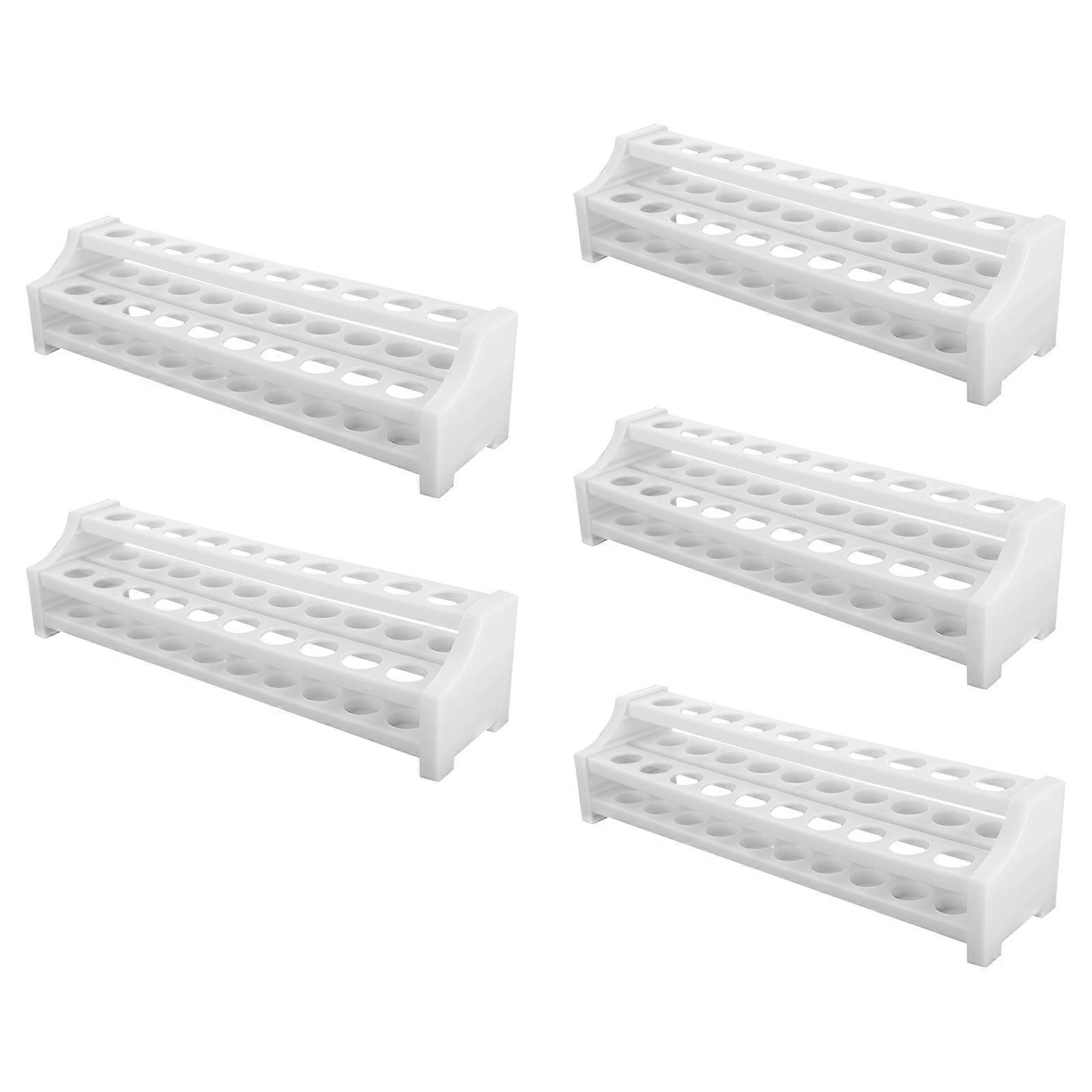Detachable Test Tube Holder Rack Laboratory Instruments Plastic White for Storage 5Pcs
