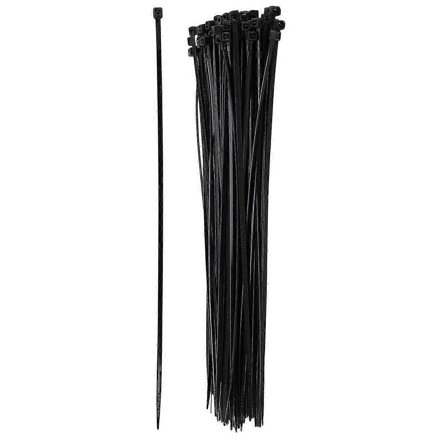 100 x tynde sorte kabelbindere, kabelbindere, 200 mm x 3 mm