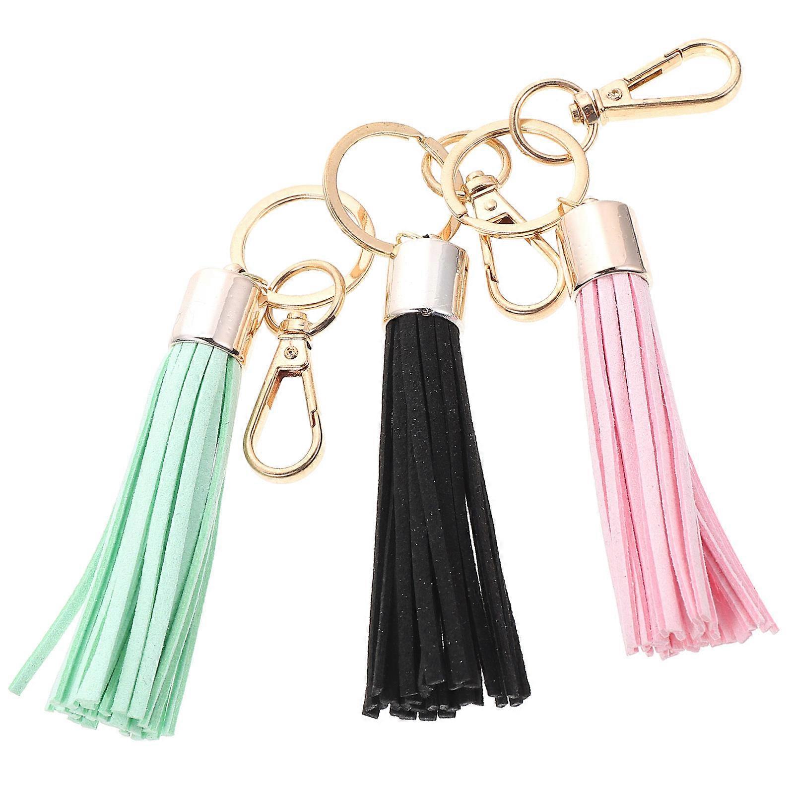Key Rings Hanging Decor Using Tassel Keychains Pendant 3Pcs Assorted Colors