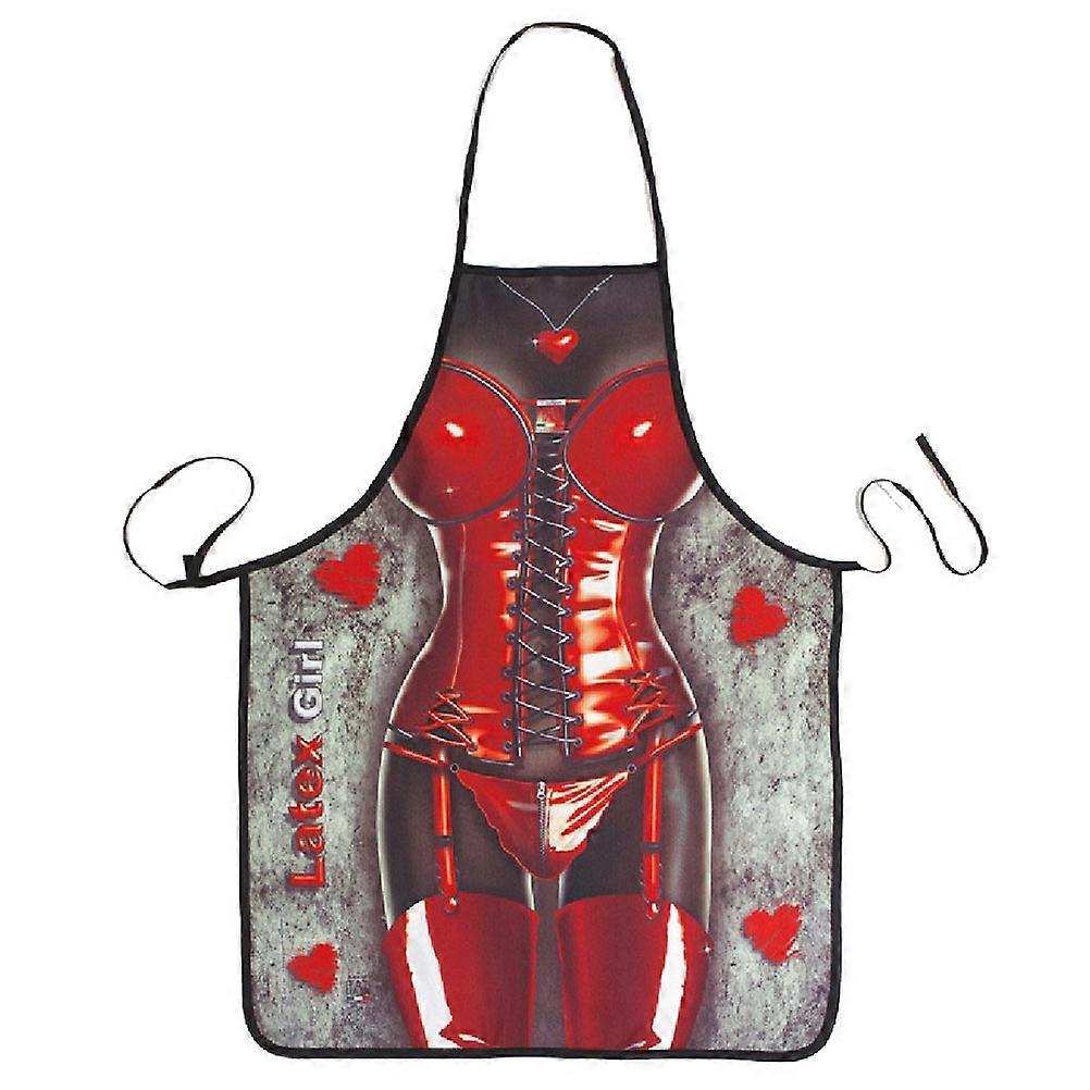 Red Cooking Apron for Cooking with Novelty Printed Pattern