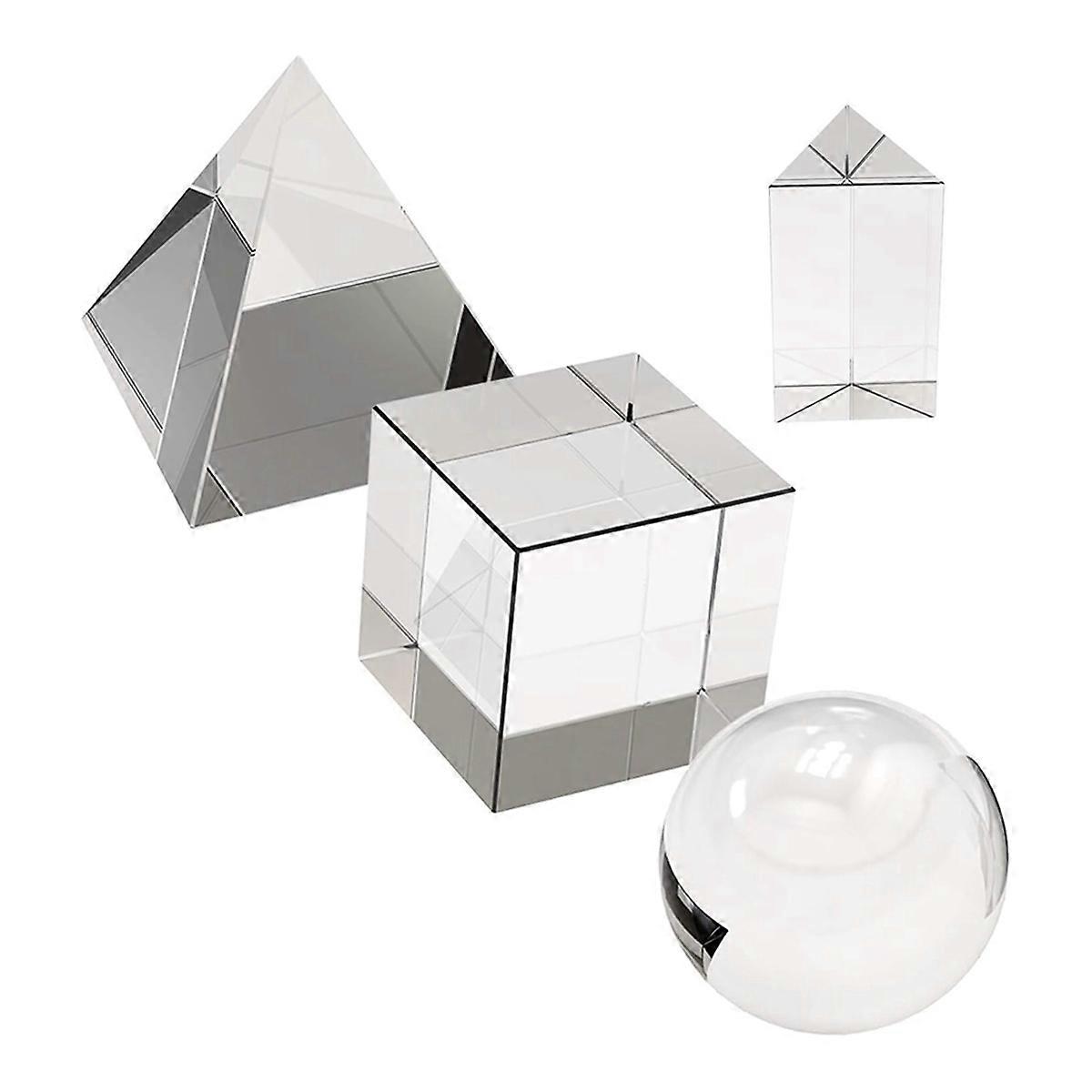 4 Pack Optical Crystal Photography Prism Set, Include 55mm Ball