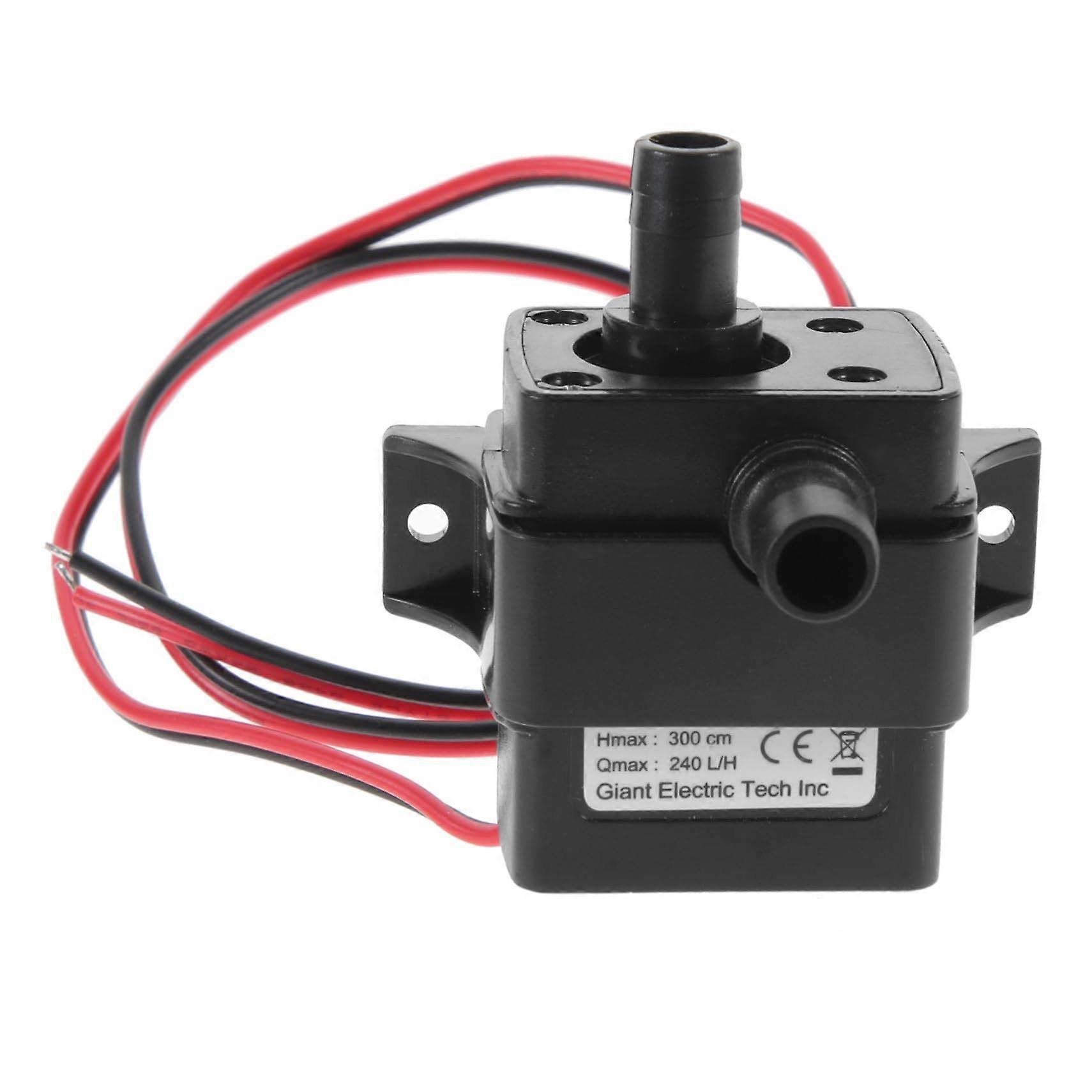 DC12V Submersible Water Pump For Aquariums And Hydroponics Black 3m Water Column Removable Filter And Power Cord 4.8W