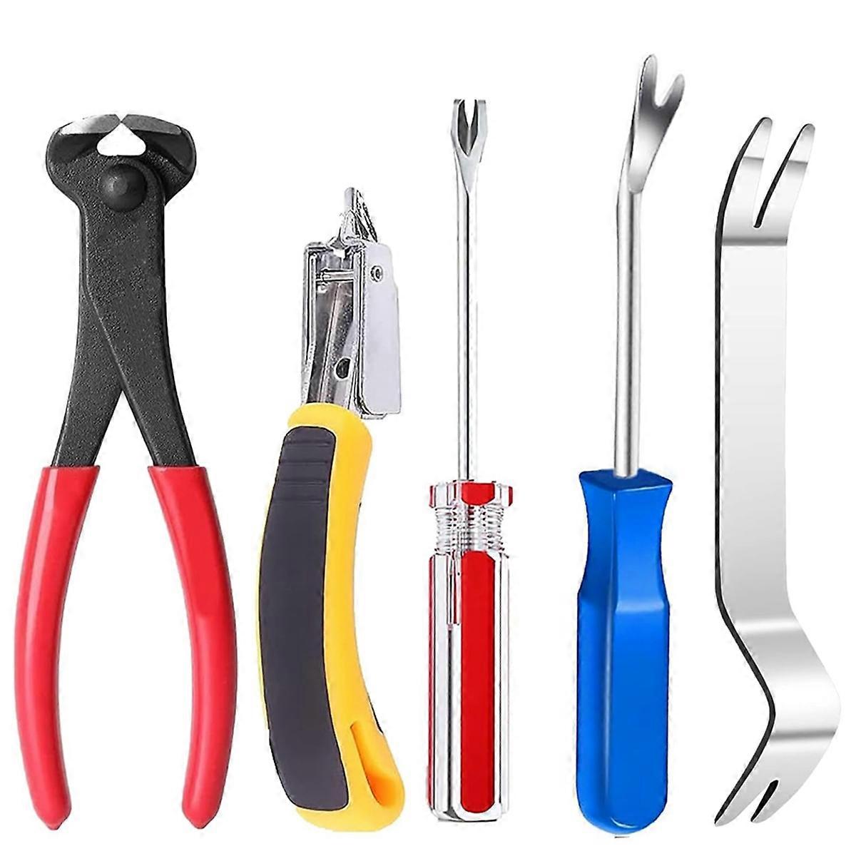 5pcs Upholstery Staple Remover Tool with Nail Puller Pliers Tack Puller Staple Puller,Nail Remover Tool for Furniture