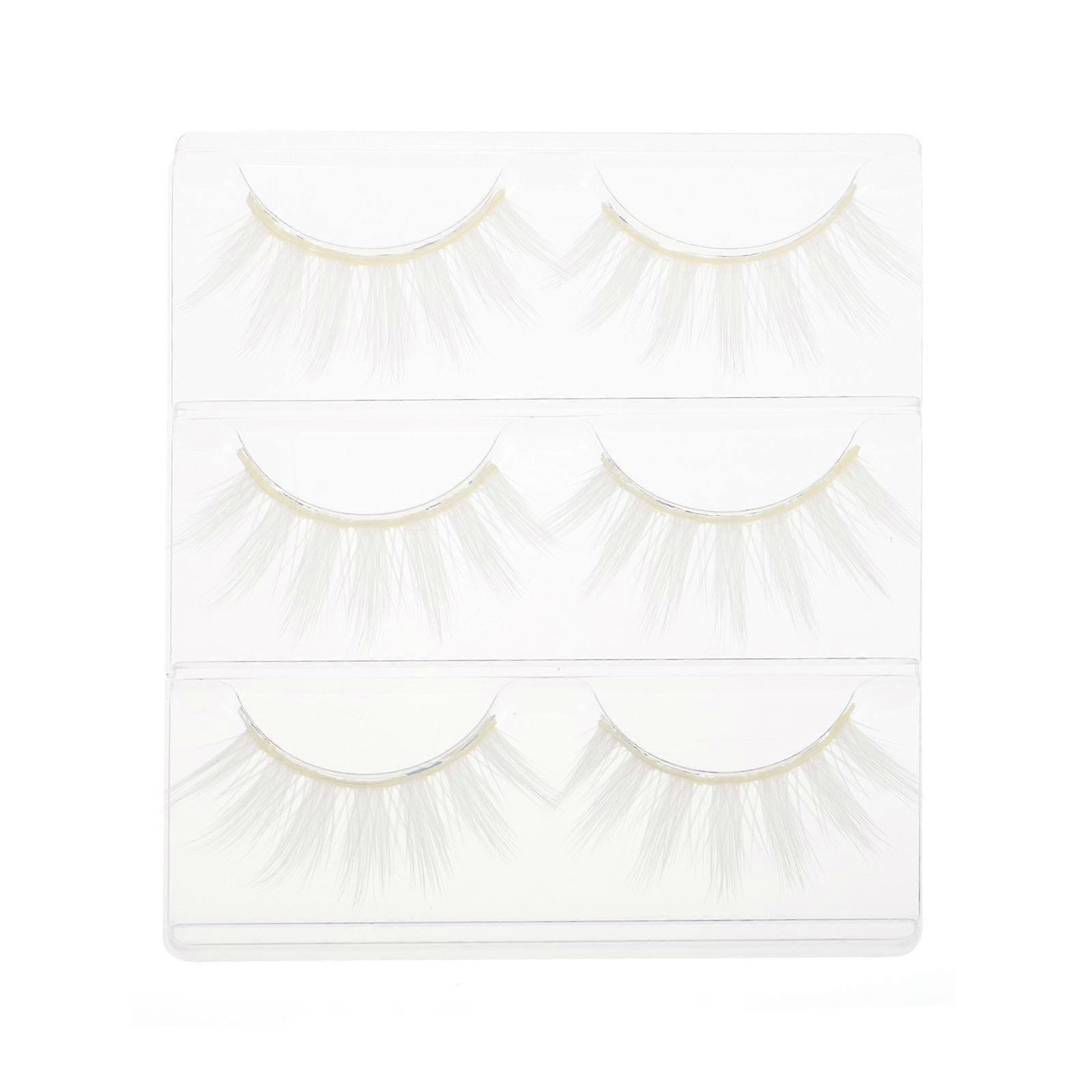 White False Eyelashes for Makeup 6Pcs Cosplay Fake