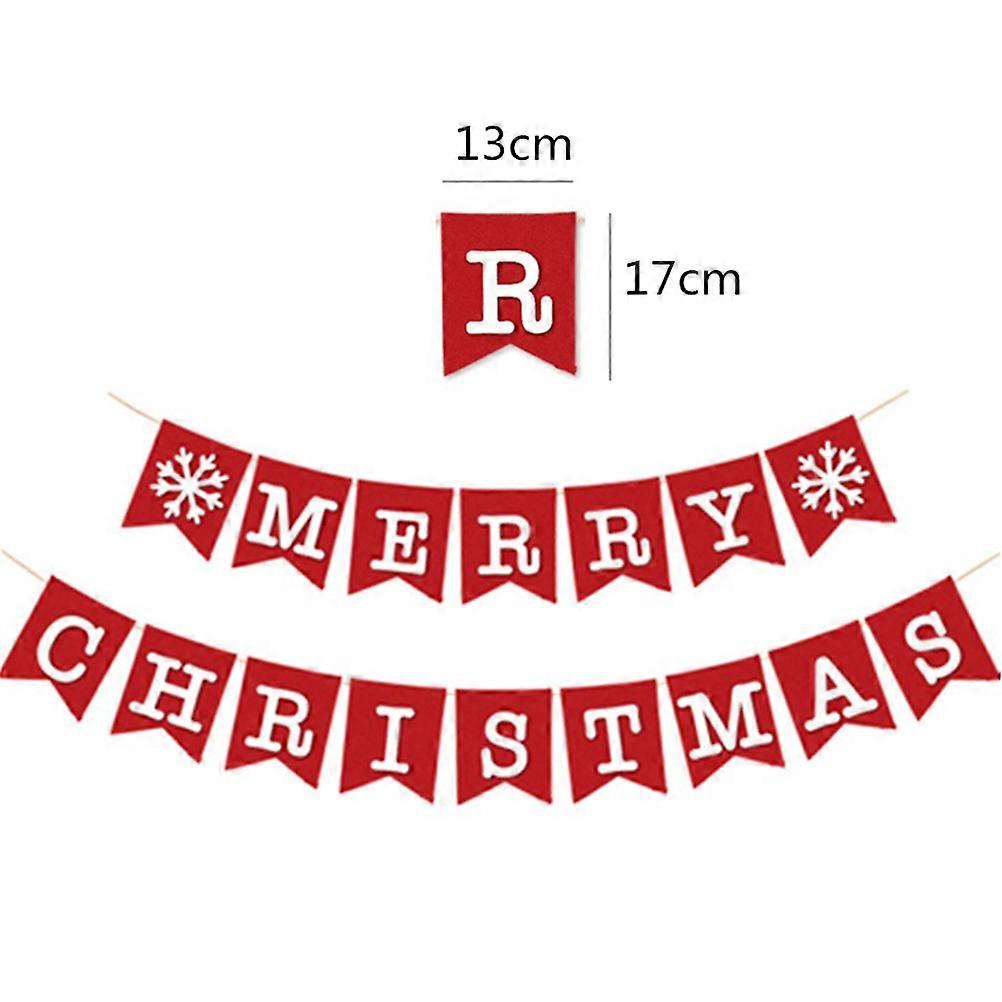 Chritmas Banners Merry Christmas Banner for Decoration Red Hanging