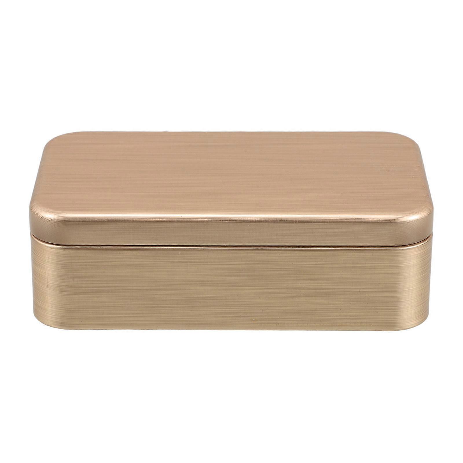 Portable Golden Tinplate Box for Small Item Storage Square Container