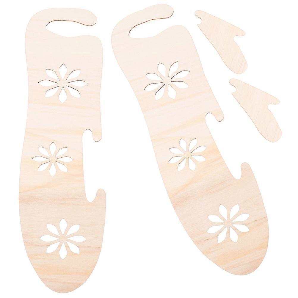 Wooden Gloves Blockers for Knitting 2Pcs Crochet Gloves Forms Display Beige