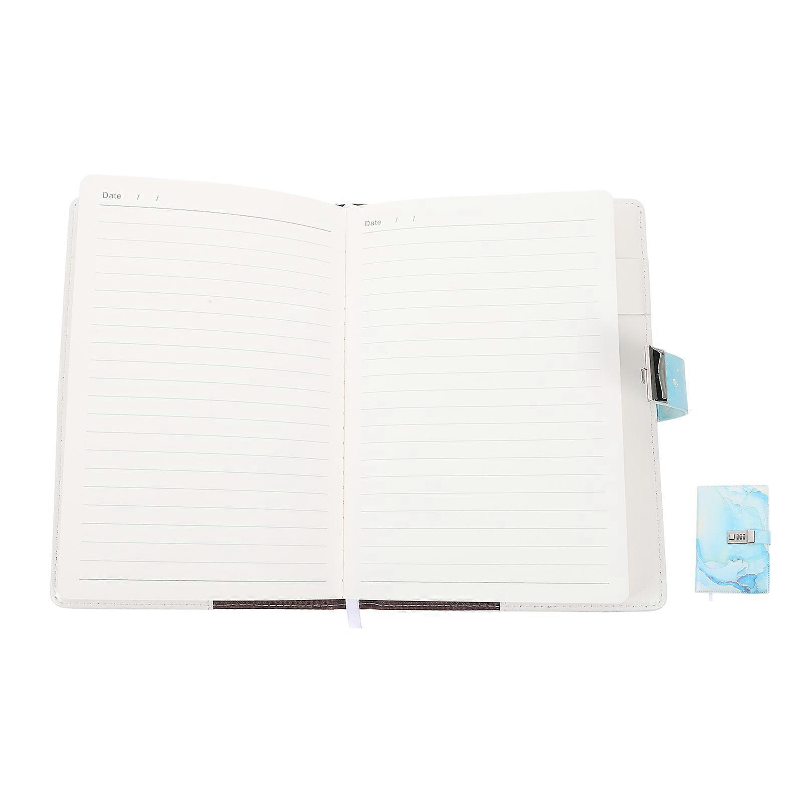 Notebook Journal with Lock for Adults 3Pcs Sky-Blue Diaries