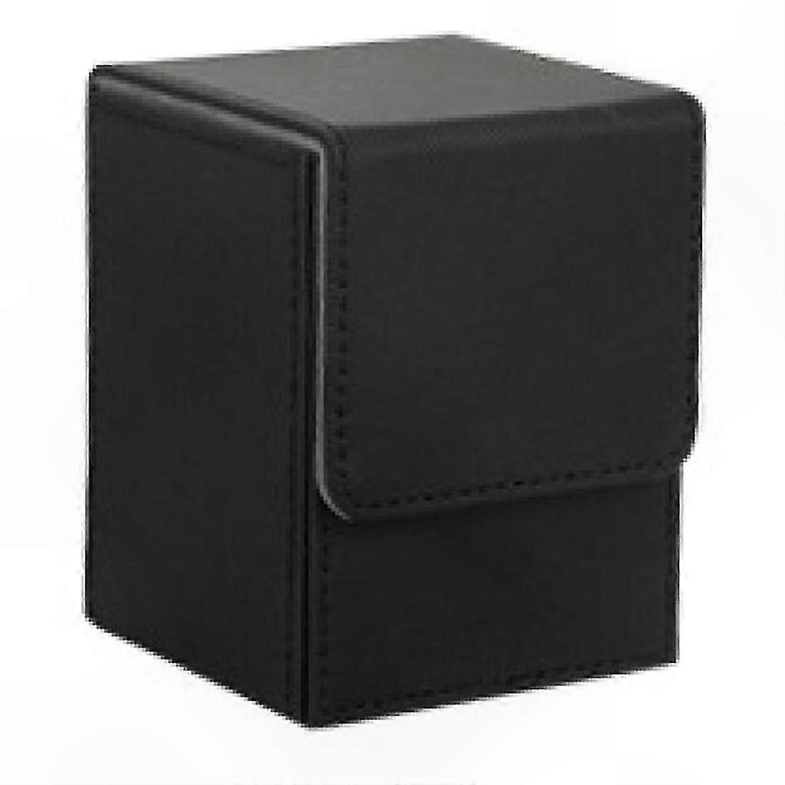Black Card Deck Box for Sleeved Cards, Storage Case for Collectible Card Games, Holds 100+ Cards