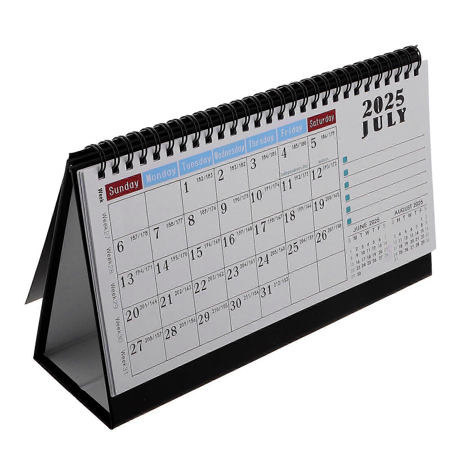 2026 English Desk Calendar for Office Use 5Pcs Minimalist Standing Flip Calendar