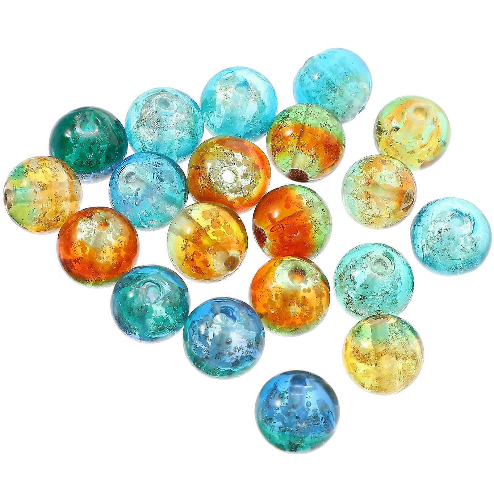 60 Pcs Glass Beads Diy Craft Beads Jewelry Making Ideal For Craft Enthusiasts Assorted Color Round Design