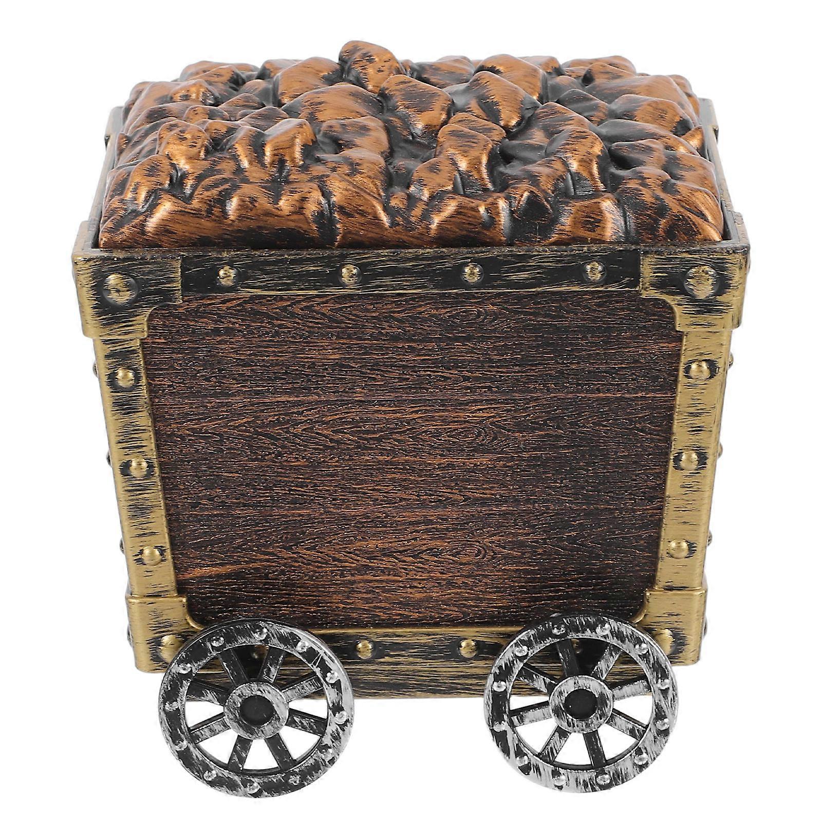 Kids Mining Cart Toy for Organizing Small Toys 5Pcs Plastic Treasure Boxes