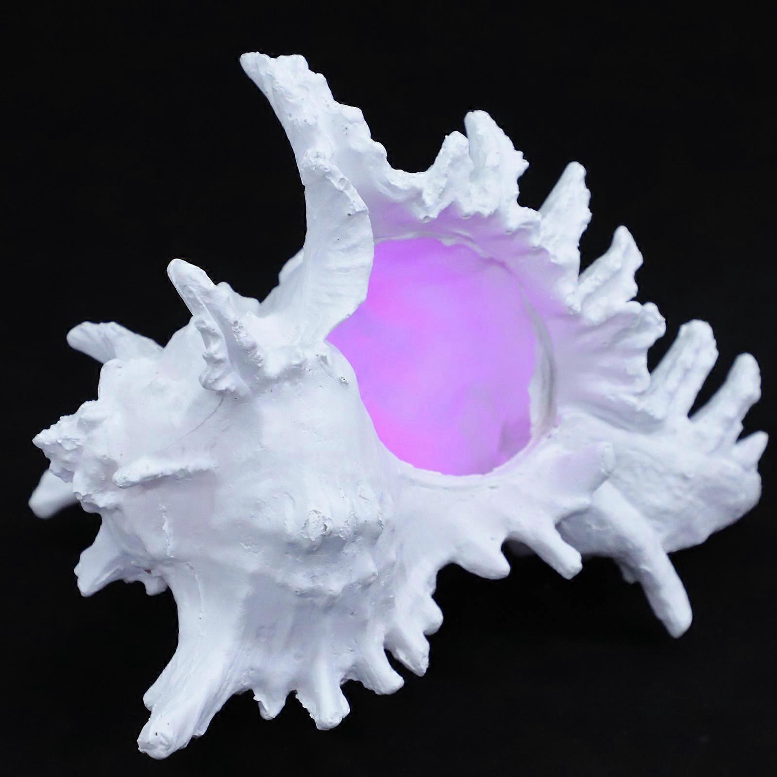 Glowing Resin Conch Decor Home Indoor Scene White Resin Material Decorative Lighting 1Pack