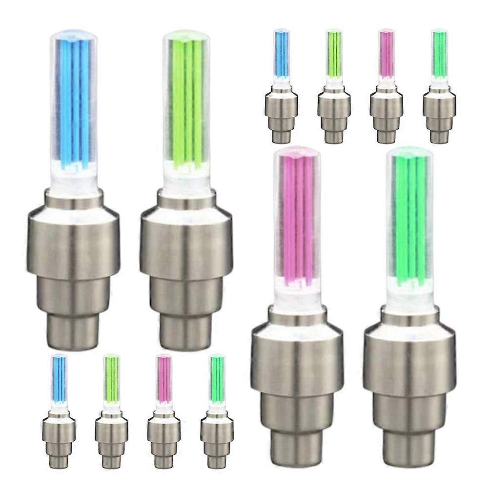 48Pcs LED Wheel Light Kit For Bicycles Tire Valve Stem Lights Assorted Color Weatherproof Easy Installation Low Power Consumption