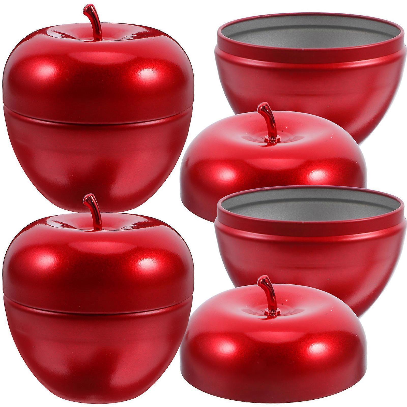 Tin Box DIY Decorative Box with Lid for Storage 12Pcs Red Apple Candy Holder