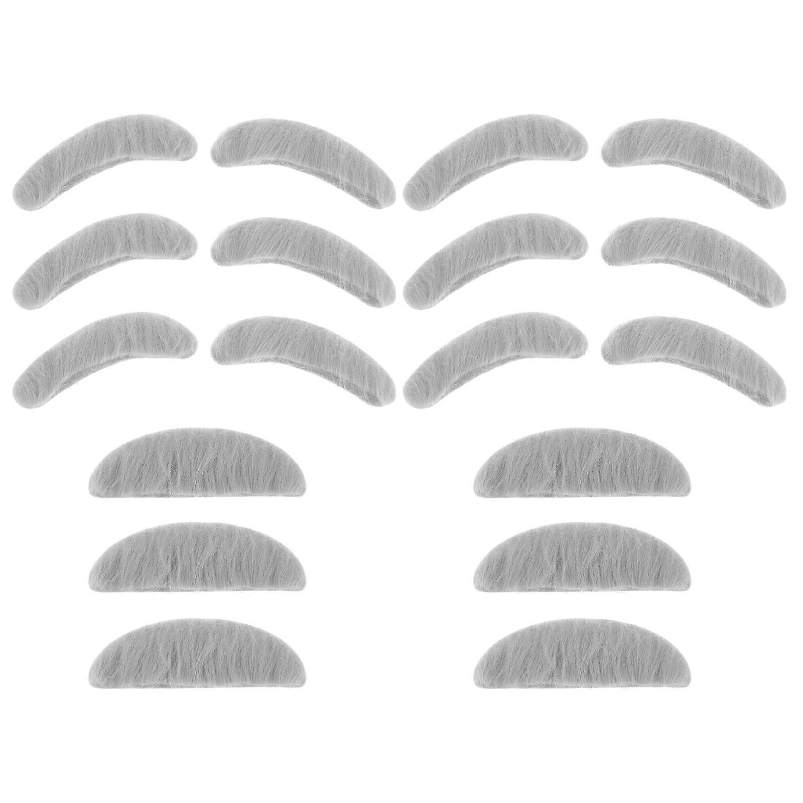 Realistic Grey Beard Kit for Men with Eyebrows 6Sets for Stage Performance