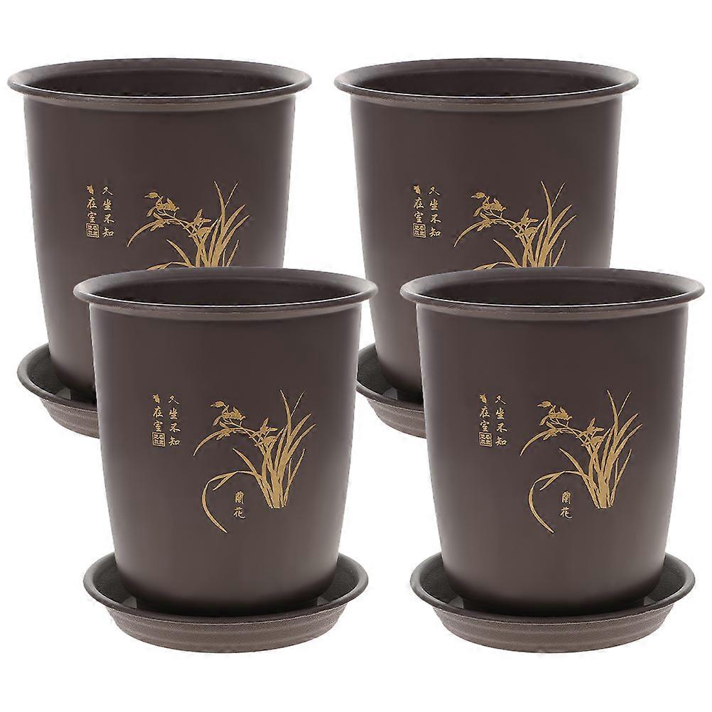 Durable Plastic Orchid Planter With Water Storage Design For Succulents And Cactus Suitable For Kitchen And Office 8Set