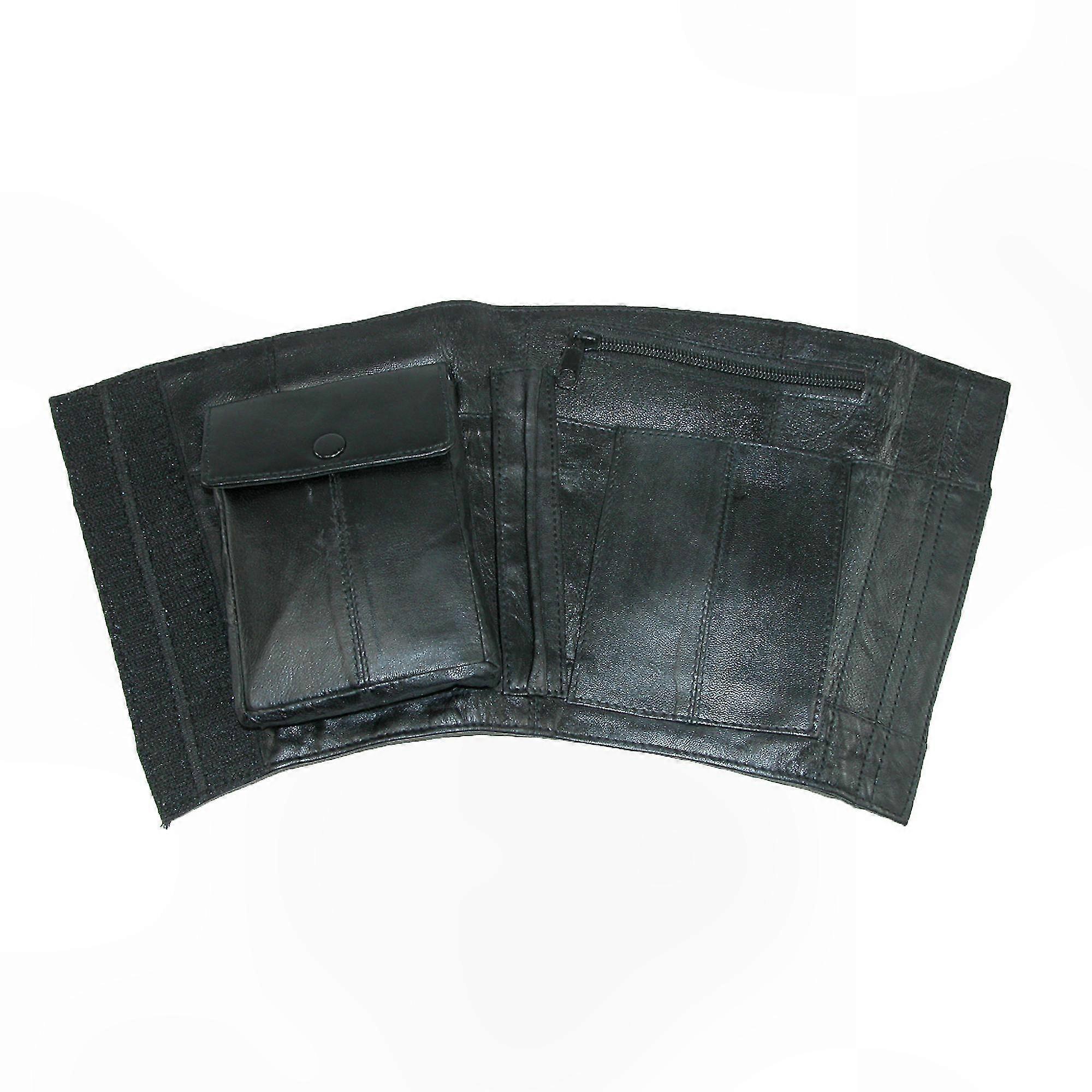 Leather Ankle Wallet for Travel Security and Passport Storage