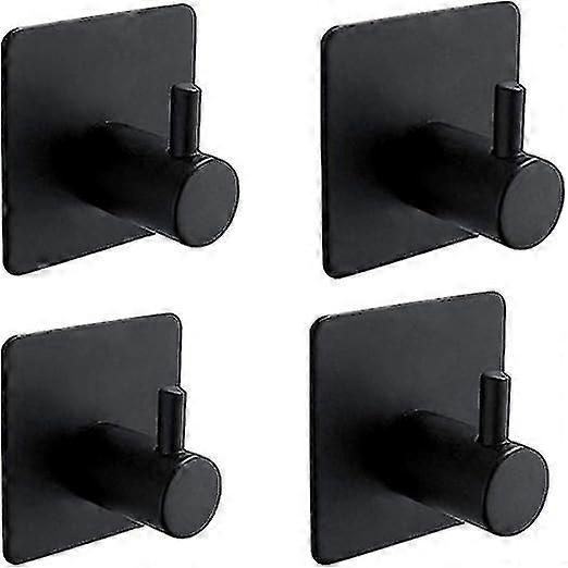 4 Pack 3m Self Adhesive Hooks Bathroom Wall Adhesive Hooks Black
