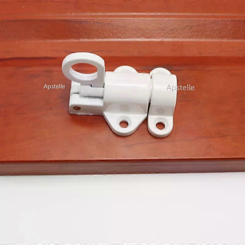 Window Gate Security Pull Ring Spring Bounce Door Bolt Aluminum Latch Lock White