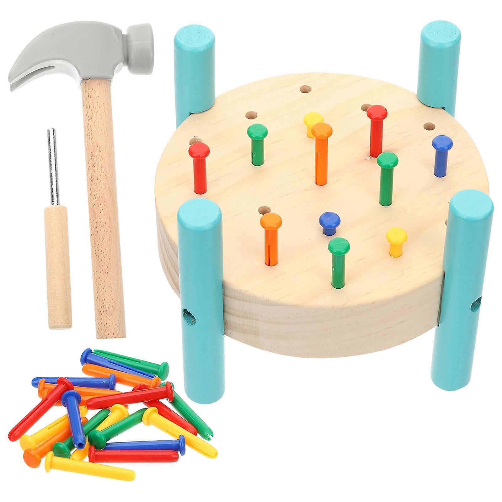 Wooden Pounding Workbench Toy Hammer for Playing 3Sets Kids Activity