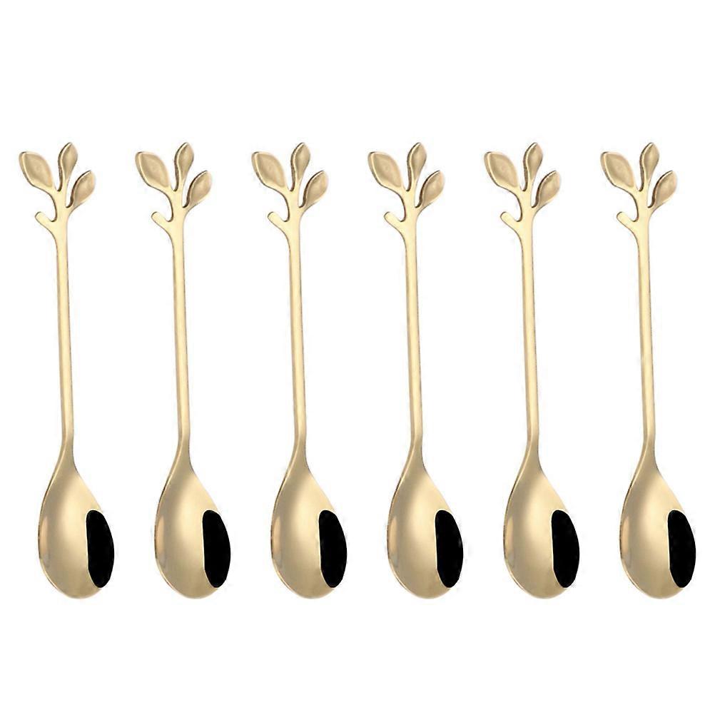Ice Cream Spoon Stainless Steel Spoon with Creative 3-Leaf Shape for 18Pcs