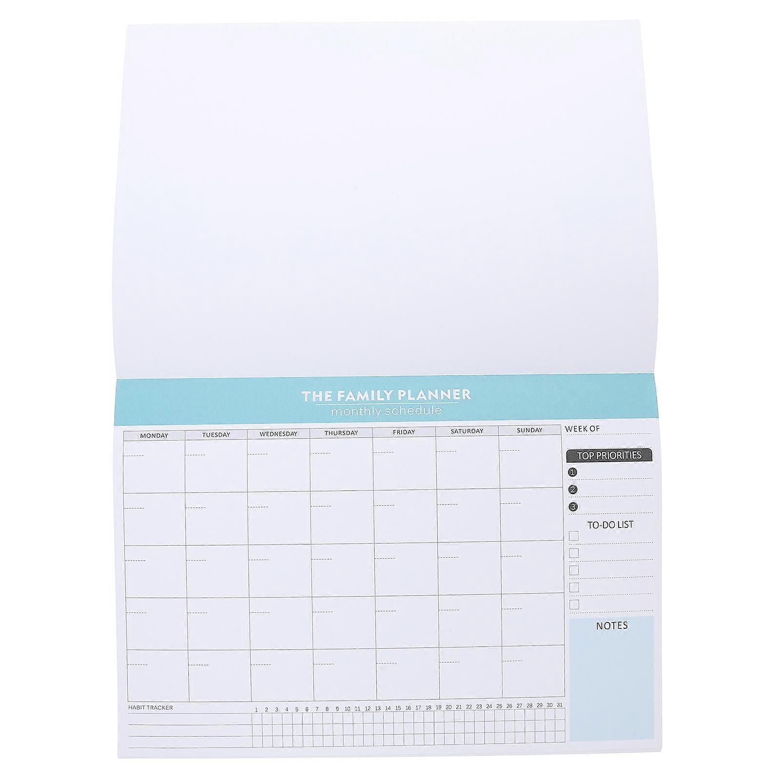 Writable Goal Schedule Checklist For Office Workers And Students In Blue With Elegant Layout 4Pcs For Note Taking