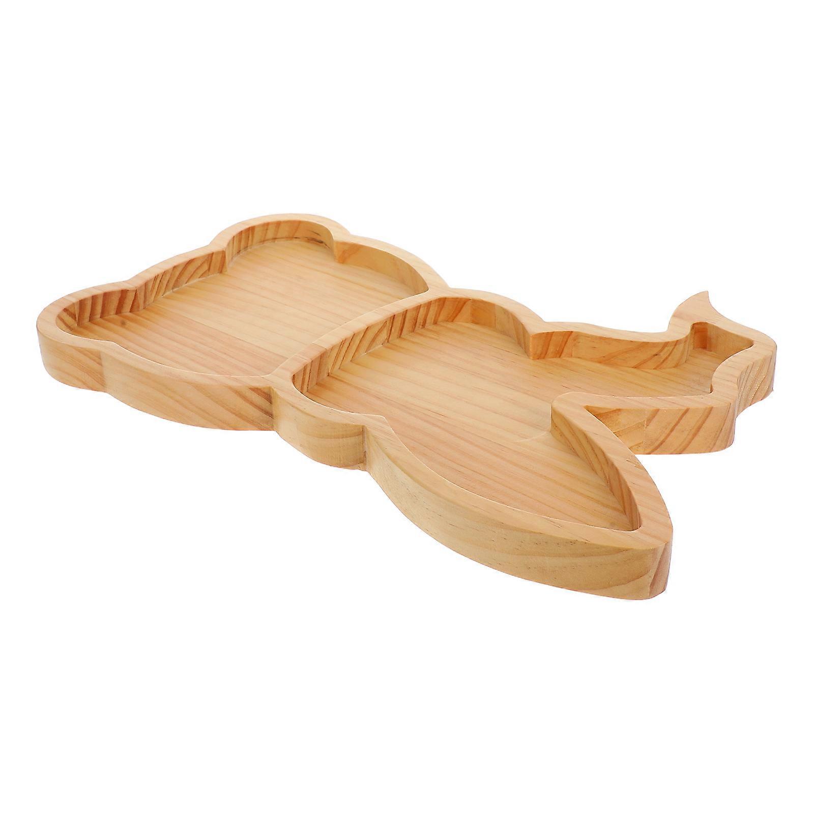 Wooden Easter Bunny Tray for Serving Cooked Food 2Pcs Decorative