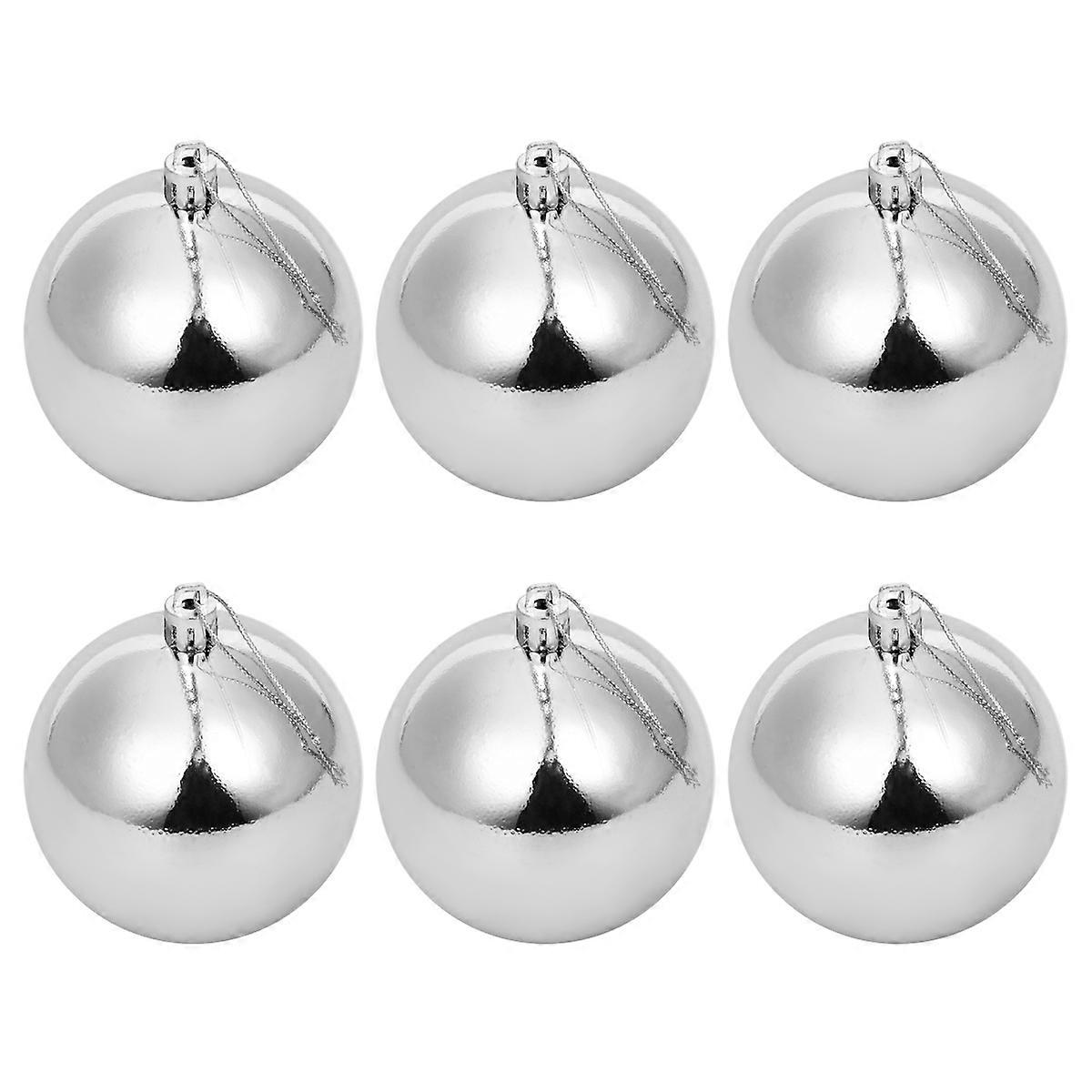 Silver Hanging Ball for Decorating Electroplated Ball Decoration 12Pcs