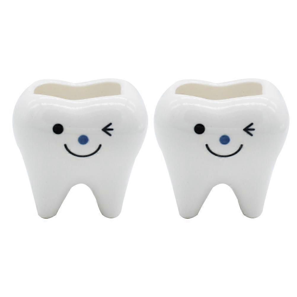 Creative Ceramic Flower Pot for Living Room 6Pcs Mini Tooth Holder