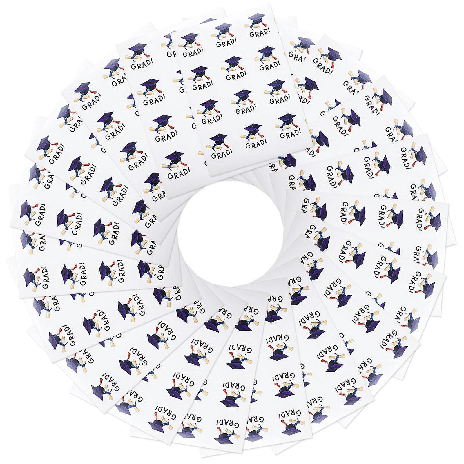 Sealing Labels 100 Sheets Graduation Stickers For Candy Boxes And Envelopes In Multi Color With Off Function