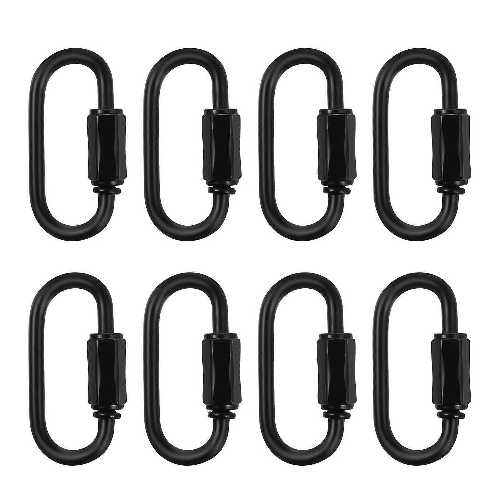 Carabiner Hooks Heavy Duty Iron Camping Screw Threaded Fixation 8Pcs
