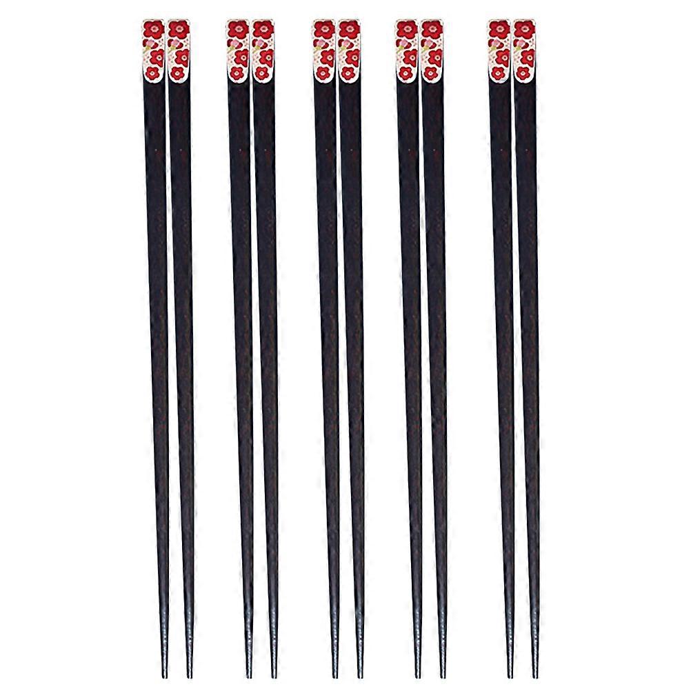 Reusable Wood Chopsticks Set for Home and Travel 5 Pairs Lightweight Japanese Style