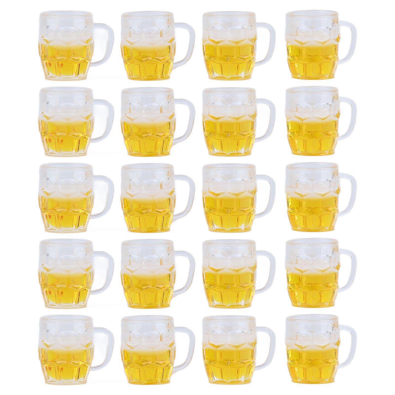 20 Pcs Mini Beer Cups Model Simulation Beer Mugs Model for Mini DIY Crafts Accessories