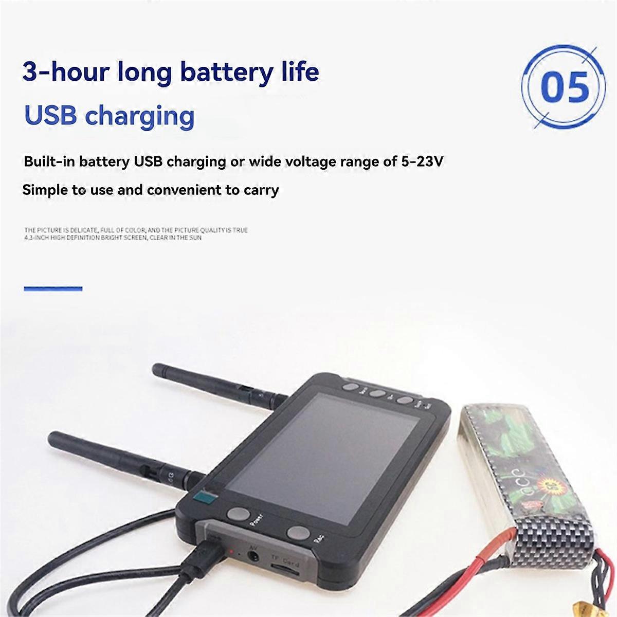 5.8G FPV Monitor with DVR 40CH 4.3 Inch LCD Display 16:9 NTSC/PAL Auto Search Video Recording RC FPV