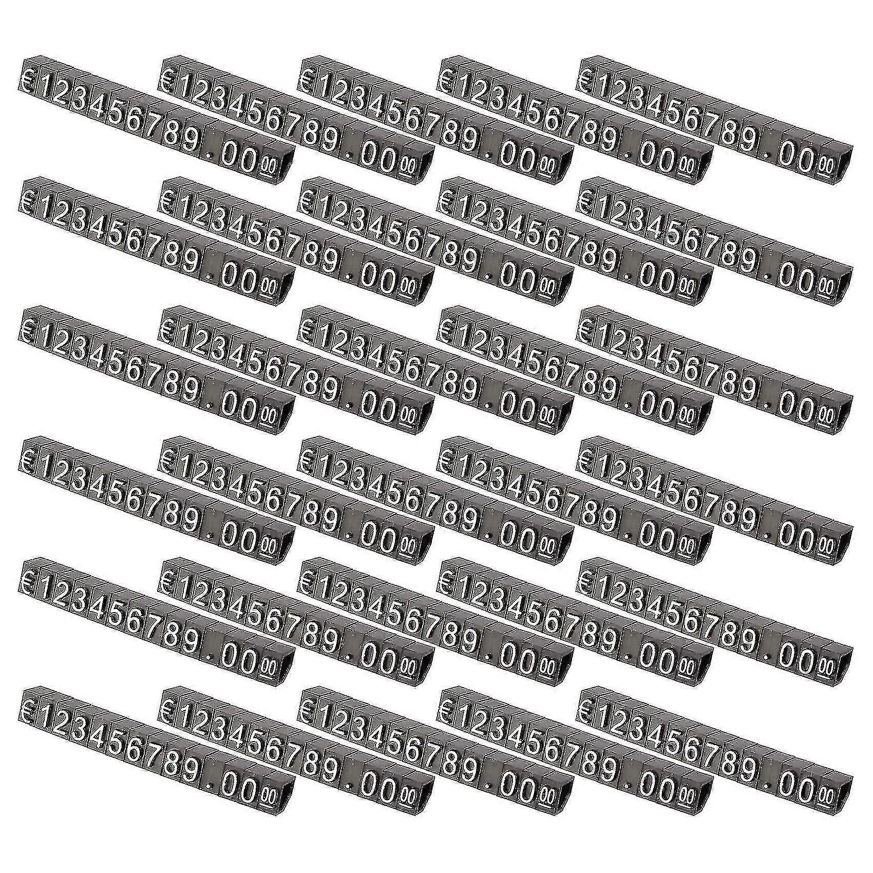 30sets Plastic Cubes Price Display Tags Adjustable Number Stand Frame Label Shop