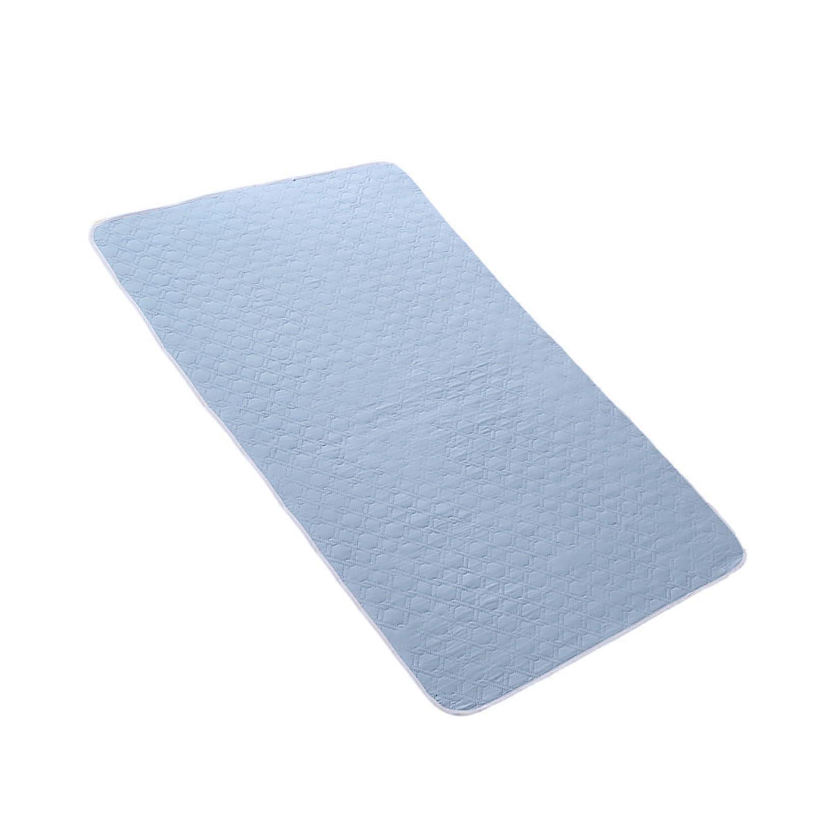 Reusable Underpad For Elderly Adults Washable Leakproof Bed Protector Cotton Layer Pad Middle Blue 50 X 70 Cm