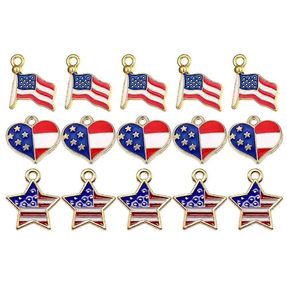 American Flag Charms 50Pcs Irregular Pendants For Jewelry Making Craft Projects Assorted Color Diy Materials