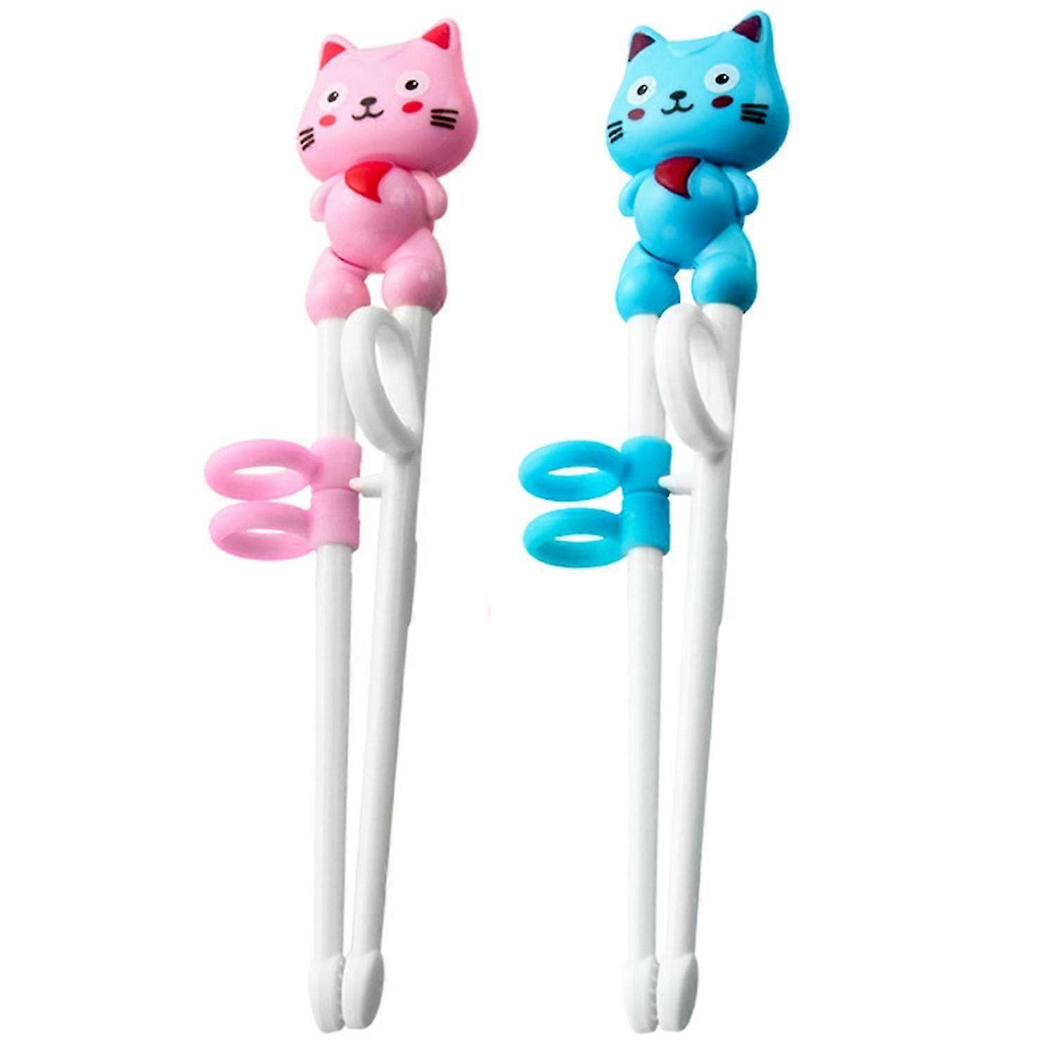 2 Pair Kids Chopsticks Easy-to-use Reusable Educational Chopstick Cute Animals Shaped Training