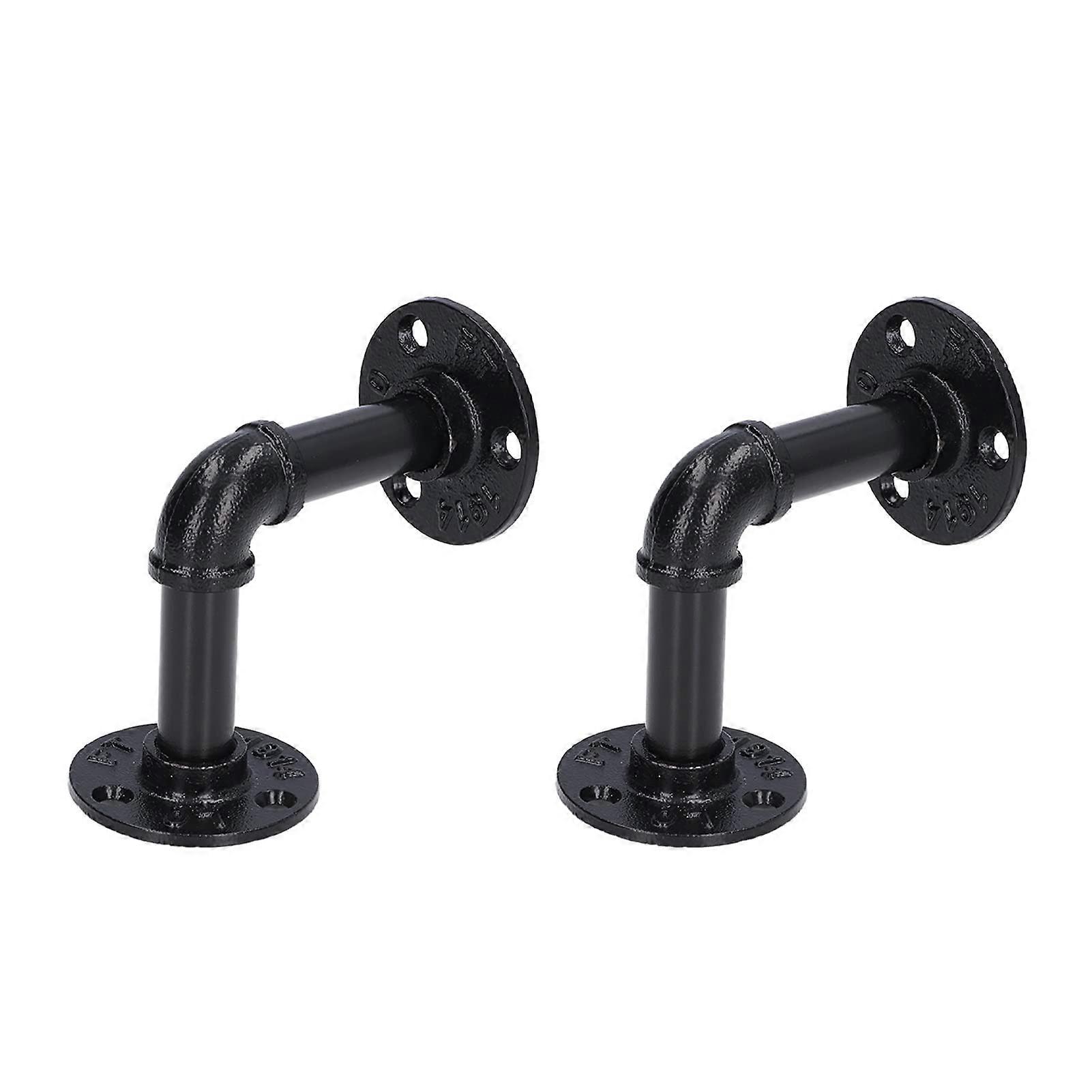 Iron Pipe Shelf, Industrial Pipe Design, Sturdy Pipe Shelf Brackets, Home and Bedroom Use, Fine Workmanship