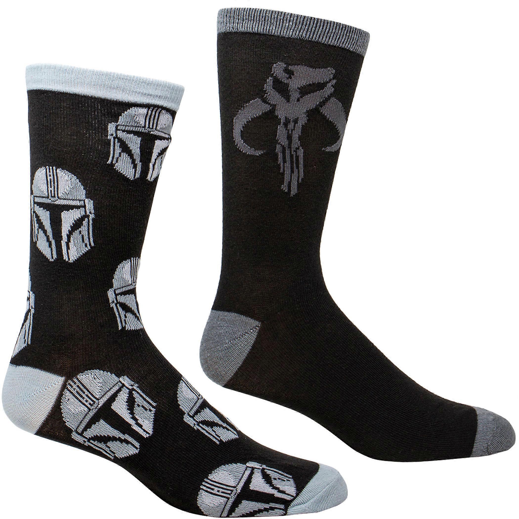 Star Wars The Mandalorian Helmet All Over Print and Mythosaur Sigil 2-Pack Socks