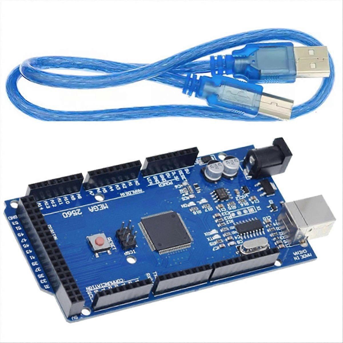 MEGA2560 R3 Improved Version Development Board with USB Data Cable, Suitable for 3D Printer
