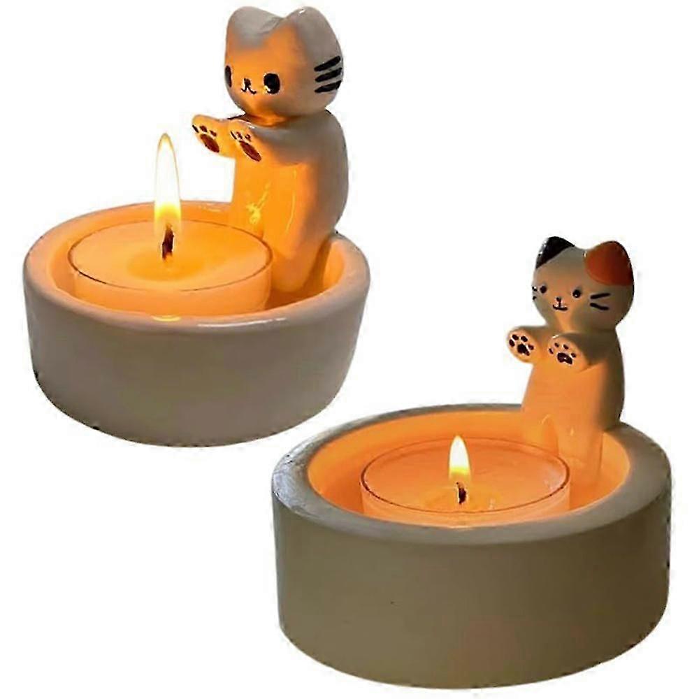 Cartoon Kittens/Ghosts Candles Rack High Temperature Resistance Reusable Candles Shelf for Desktop