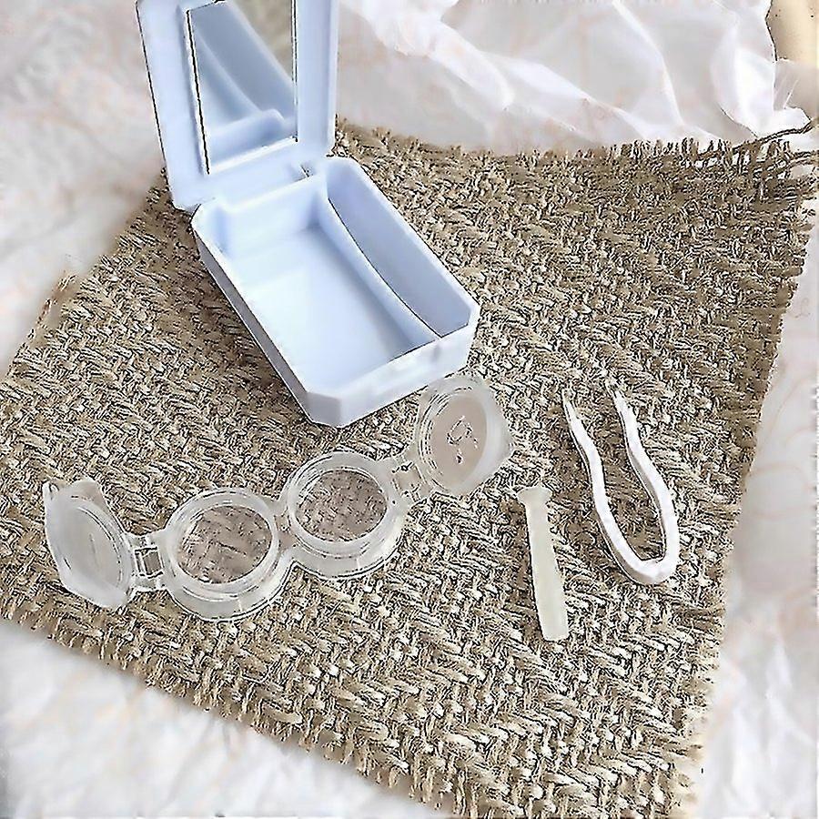 For 2pcs Contact Lens Case Simple Mini Pushtype Double Box Contact Lens Case Random Colour 2 Pcs Con