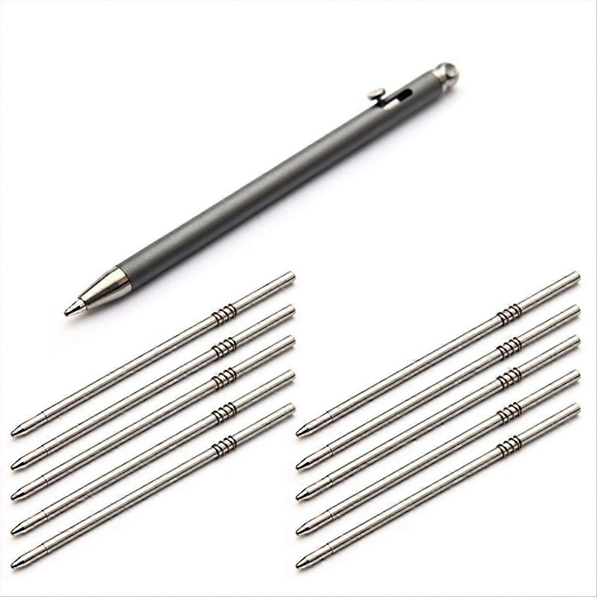 Titanium Bolt Action Mini Ballpoint Pen Portable Pocket Pen with Replacement Refill for Office Signature Writing Tool B