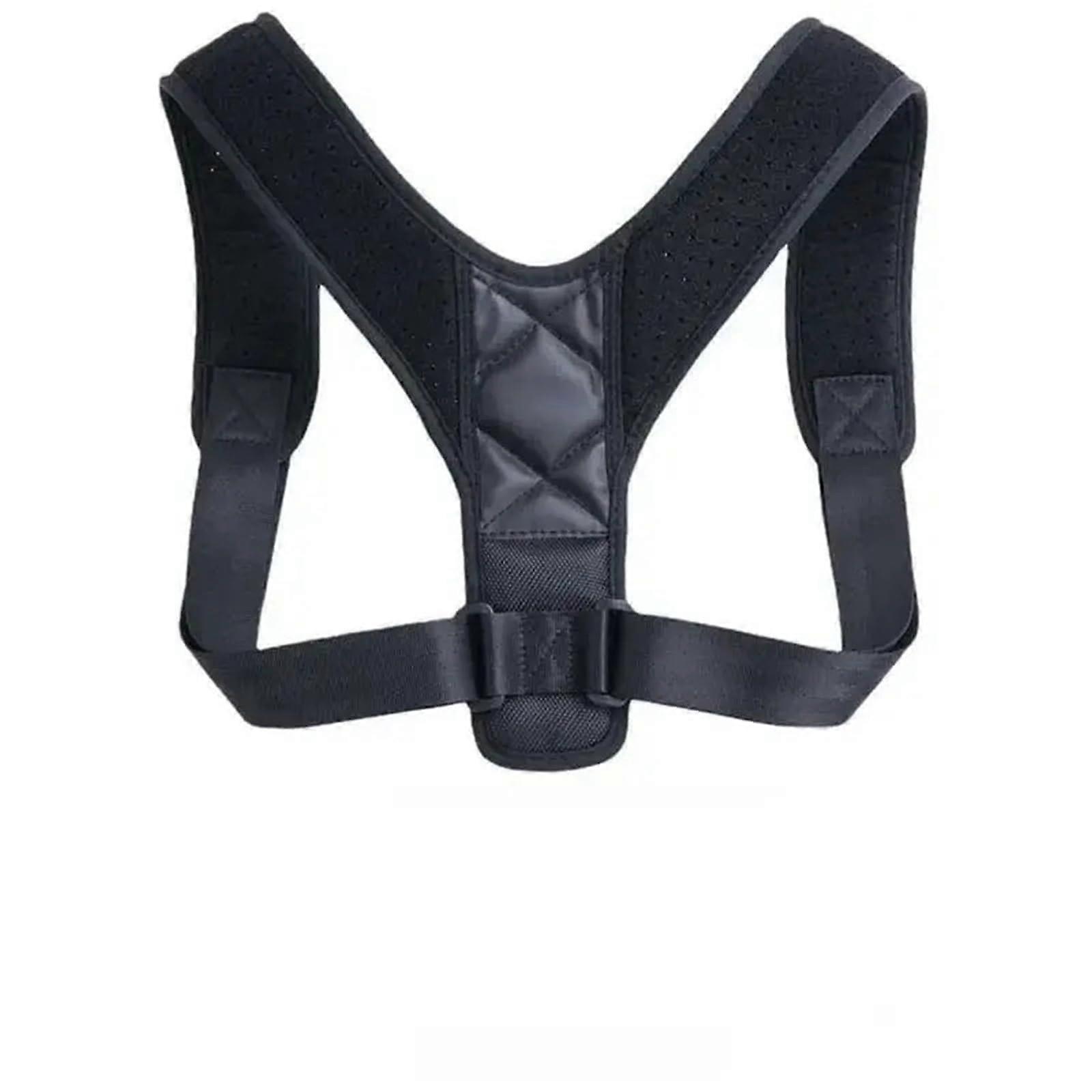 Back Posture Correction Belt Unisex Hunchback Posture Support Sitting Posture Belt Breathable Black Adjustable Size